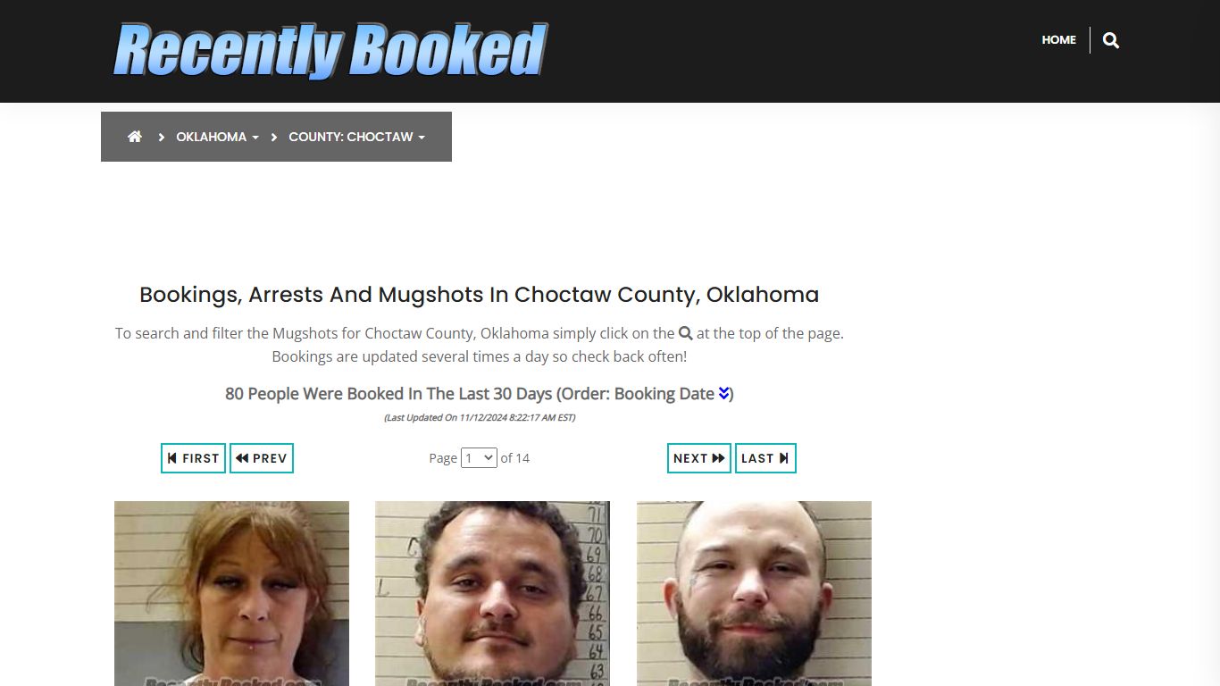 Bookings, Arrests and Mugshots in Choctaw County, Oklahoma